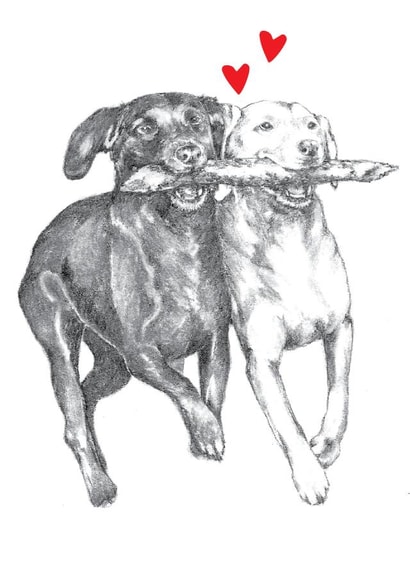 Labrador love card created by Dotty Dog Art