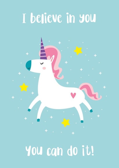 Inspirational Unicorn Card – Believe in Yourself Encouragement Card created by Ink & Ocean
