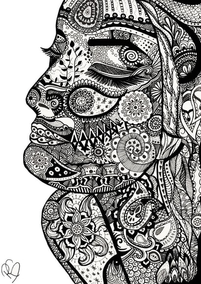 lady face Card 35153 created by Rebecca Sørensen