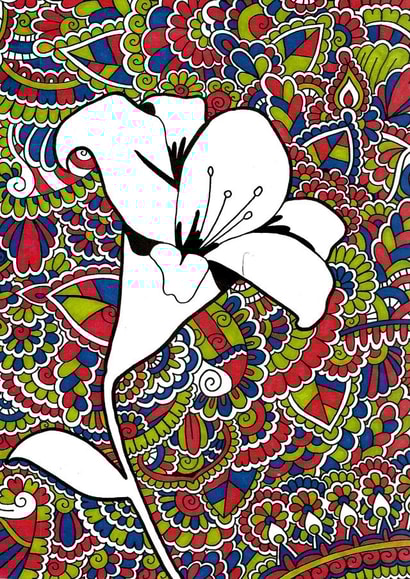 lily colourful Card 35154 created by Rebecca Sørensen