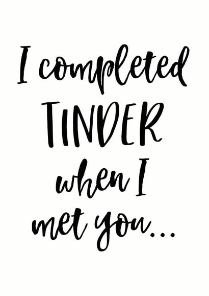 Funny Tinder Valentine's Day Card created by Sweetlove Press