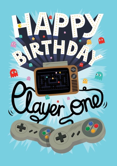 Gamer player Birthday Card 1270 created by Benjamin Anthonisz