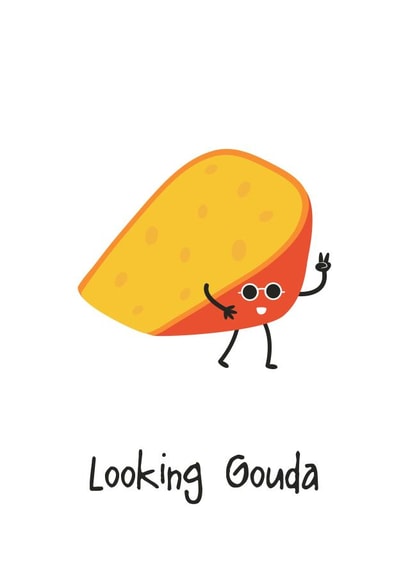 funny gouda Valentines Day Card 4194 created by Ink & Ocean
