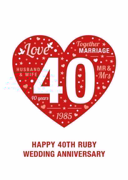 Ruby Anniversary Card 2025 - 40 years created by Cookie Design