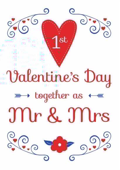 Mr Mrs Valentines Day Card 4788 created by Hello Fridays Studio
