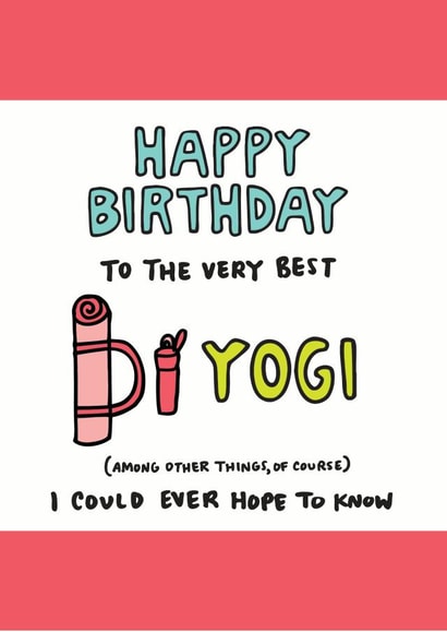Happy Birthday Yogi Yoga Birthday Card created by Angela Chick