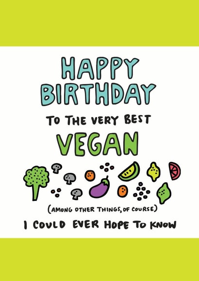 Happy Birthday Vegan Birthday Card created by Angela Chick