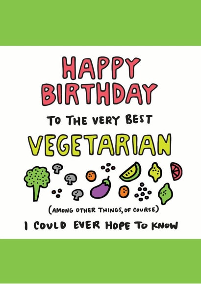 Happy Birthday Vegetarian Birthday Card created by Angela Chick