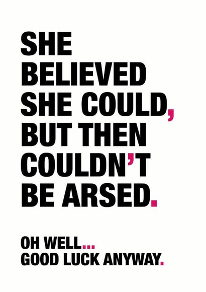 motivational inspirational Good Luck Card 9452 created by Wordplay Design