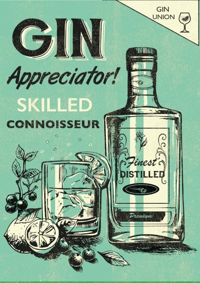 Gin Alcohol Birthday Card 2298 created by Rocket68