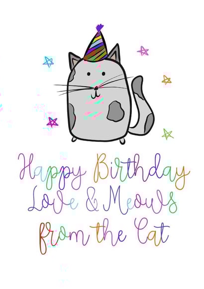 cat funny Birthday Card 8437 created by Parsy Designs