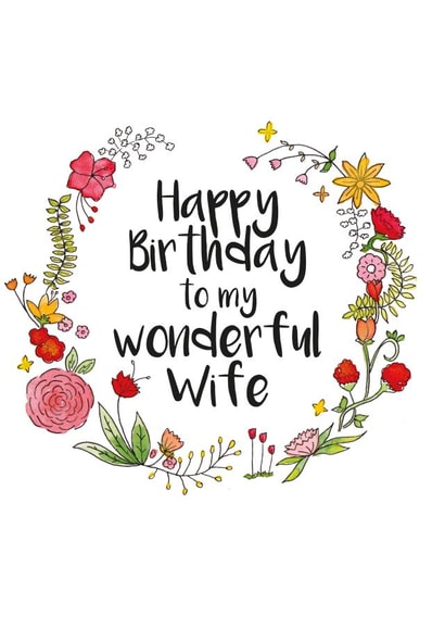 Floral wonderful wife birthday card created by Ivorymint cards