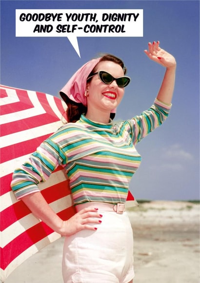 Funny Vintage Birthday Card for Her – Humorous Retro Design with Sarcastic Quote – Retro created by Dean Morris Cards