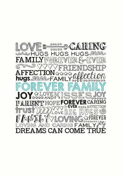 Adoption / Forever Family Type Card created by Little Red Cherry