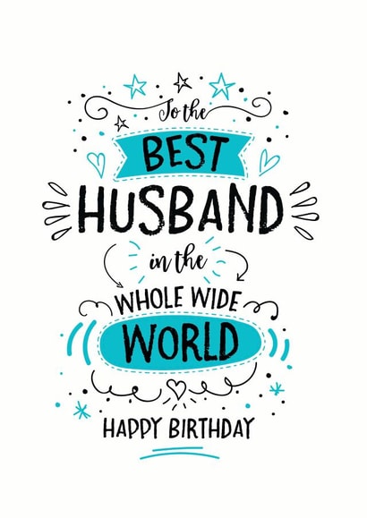 Best Husband in the Whole Wide World Happy Birthday Card created by Little Red Cherry