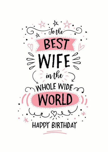 Best Wife in the Whole Wide World Happy Birthday Card created by Little Red Cherry