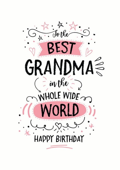 Best Grandma in the Whole Wide World Happy Birthday Card created by Little Red Cherry