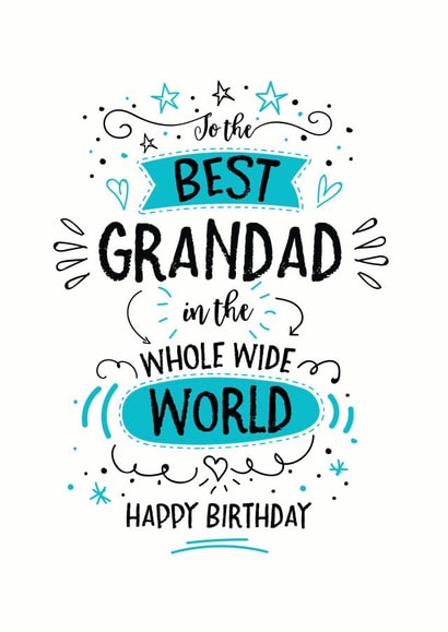 Cute Birthday Card - Grandad - To The Best Grandad In The Whole Wide World created by Little Red Cherry