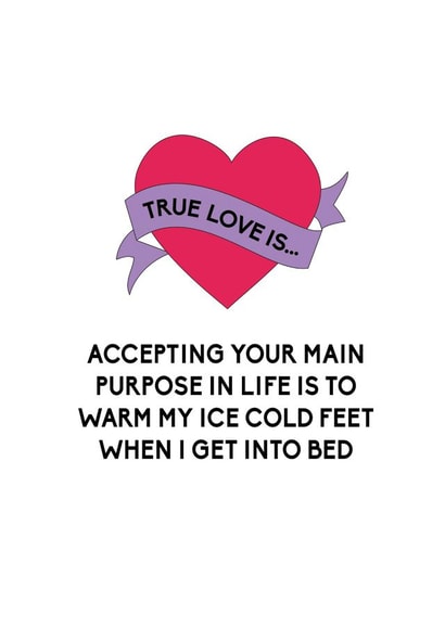 Funny Valentines Card | Funny Husband Valentines Card | Funny Wife Valentines Card | Ice Cold Feet created by Bettie Confetti