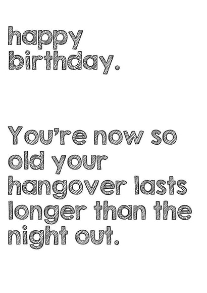 old funny Birthday Card 8002 created by Little Stars Prints