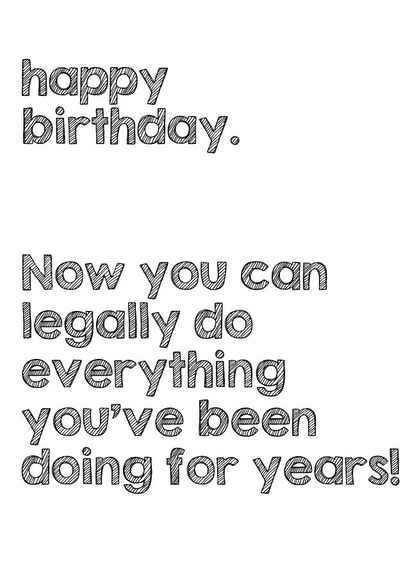 friend funny Birthday Card 8004 created by Little Stars Prints