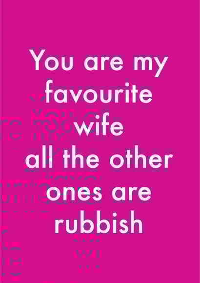 wife favourite Valentines Day Card 35984 created by OBJECTABLES
