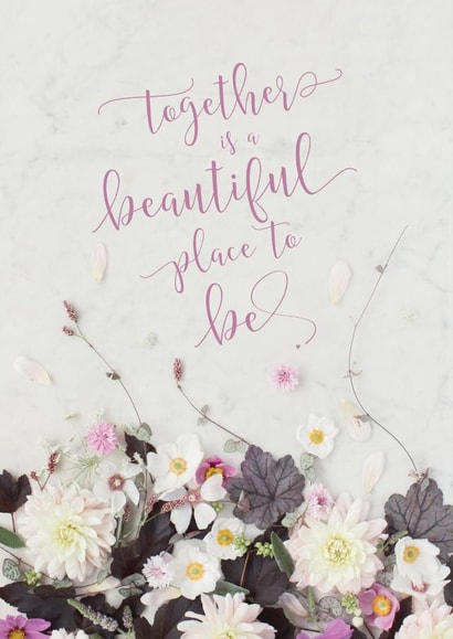 Pretty Floral Anniversary Card / Friendship Card / Just Because Card - Together Is A Beautiful Place To Be created by Love Lila Photography