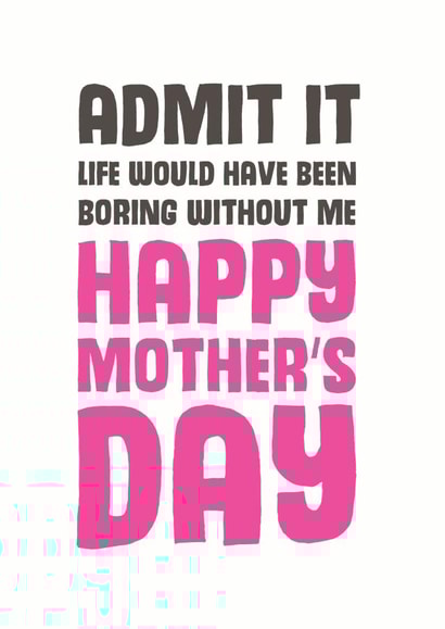 funny cheeky Mothers Day Card 8981 created by Mostly Beautiful