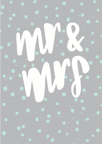 Mr & Mrs - Simple grey wedding card created by Sadler Jones