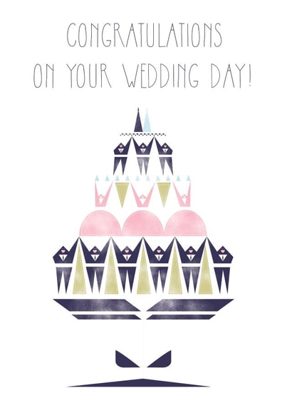 Congratulations on your wedding day -  modern illustration card created by Allison Gray