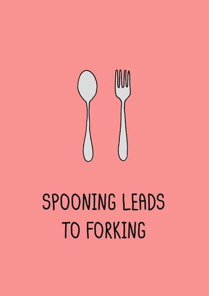 spoon fork Valentines Day Card 36029 created by Flopsy