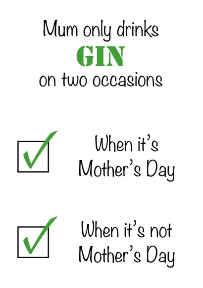 mum gin Mothers Day Card 7736 created by Victoria Grace Designs