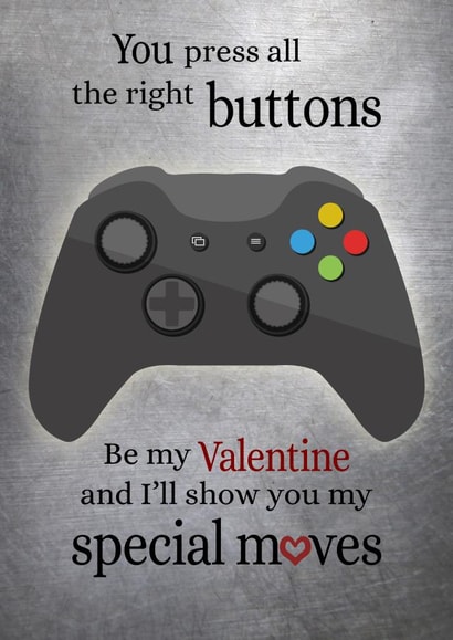 gamer videogame Valentines Day Card 33250 created by Naughty Nature