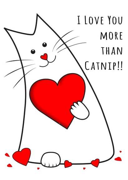 cat girlfriend Valentines Day Card 34066 created by Kat Pearson
