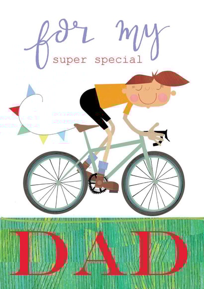 fathers day card - bicycle - for my dad - funny and cute created by Kali Stileman