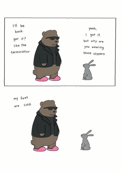 coldfeet bear Birthday Card 6590 created by Redback Cards