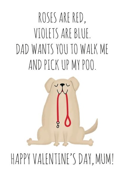 Funny Valentines Day Card Mum From The Dog Dad Wants You To