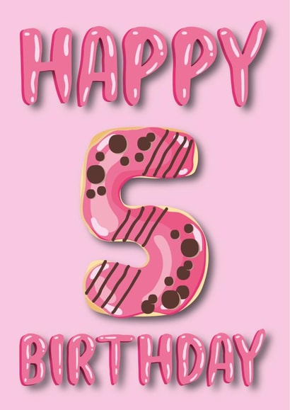 doughnut 5 Birthday Card 36575 created by Pink Cat Design