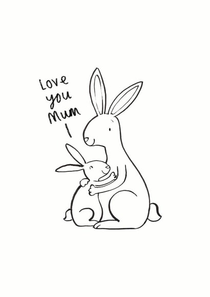 cute hares Mothers Day Card 27074 created by Conor Rawson