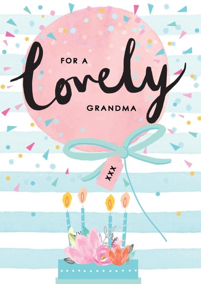Traditional Birthday Card - For Grandma - Grandma - Balloon created by Louise Tiler