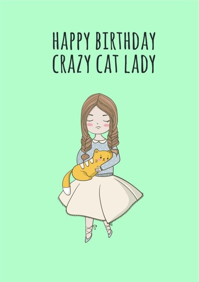crazy cat Birthday Card 13414 created by Betty Kitten