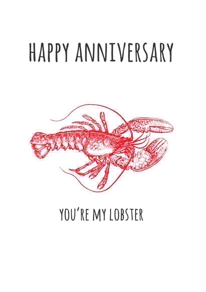 love lobster Anniversary Card 13415 created by Betty Kitten