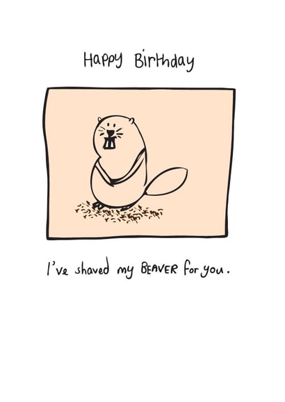 beaver shaved Birthday Card 12759 created by Charlene Mitchell
