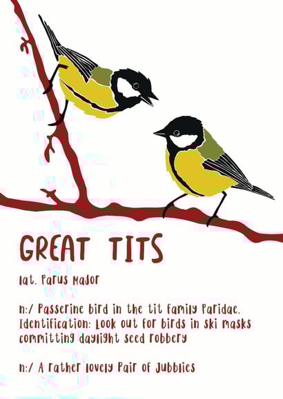Great Tits Card 32881 created by Newton and the Apple