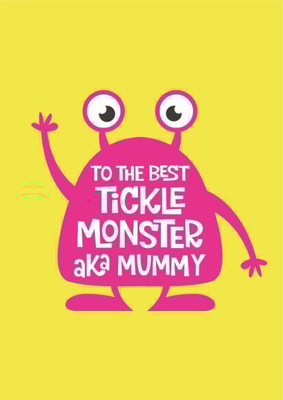Mummy the tickle monster card created by Poppy Lane