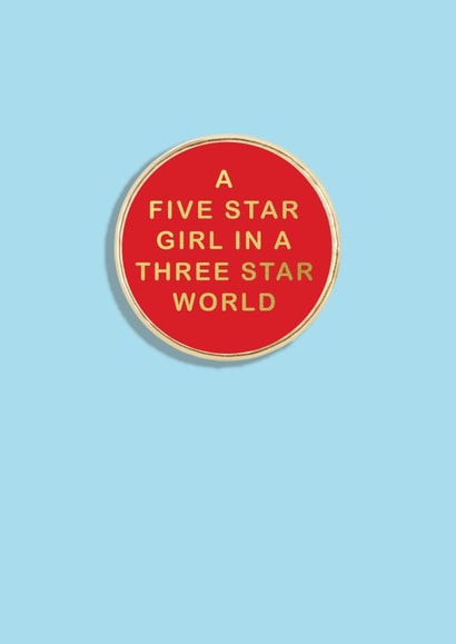 Five star girl card created by Frankie Whistle