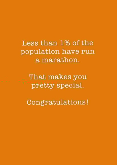 marathon running Congratulations Card 13446 created by Running Cards UK