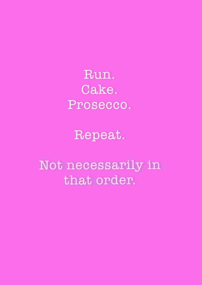 prosecco run Birthday Card 13448 created by Running Cards UK