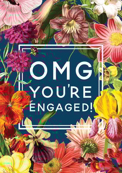 Colourful 'OMG' Engagement card created by Ivorymint cards