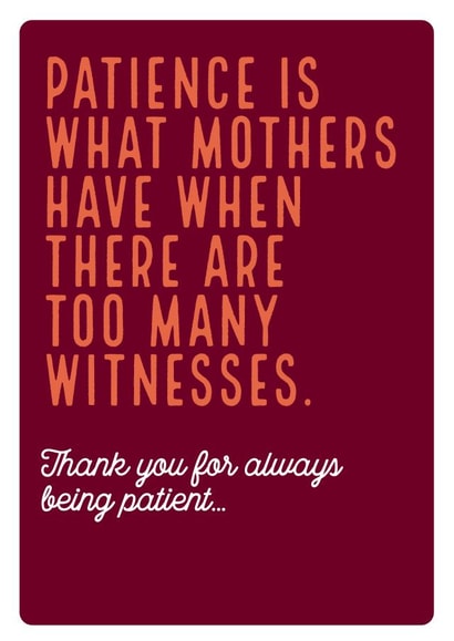 Funny Humour Mothers Day Card 12617 created by Electric Carp